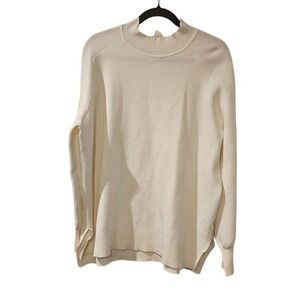 Maeve Anthropologie Sweater Medium Ivory Oversized Soft Knit Tunic Side Slit